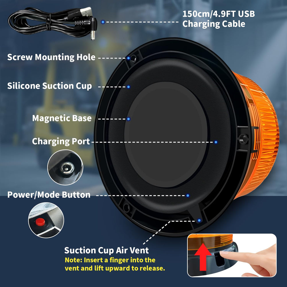 ApexCore amber warning light for trucks enhances road visibility.