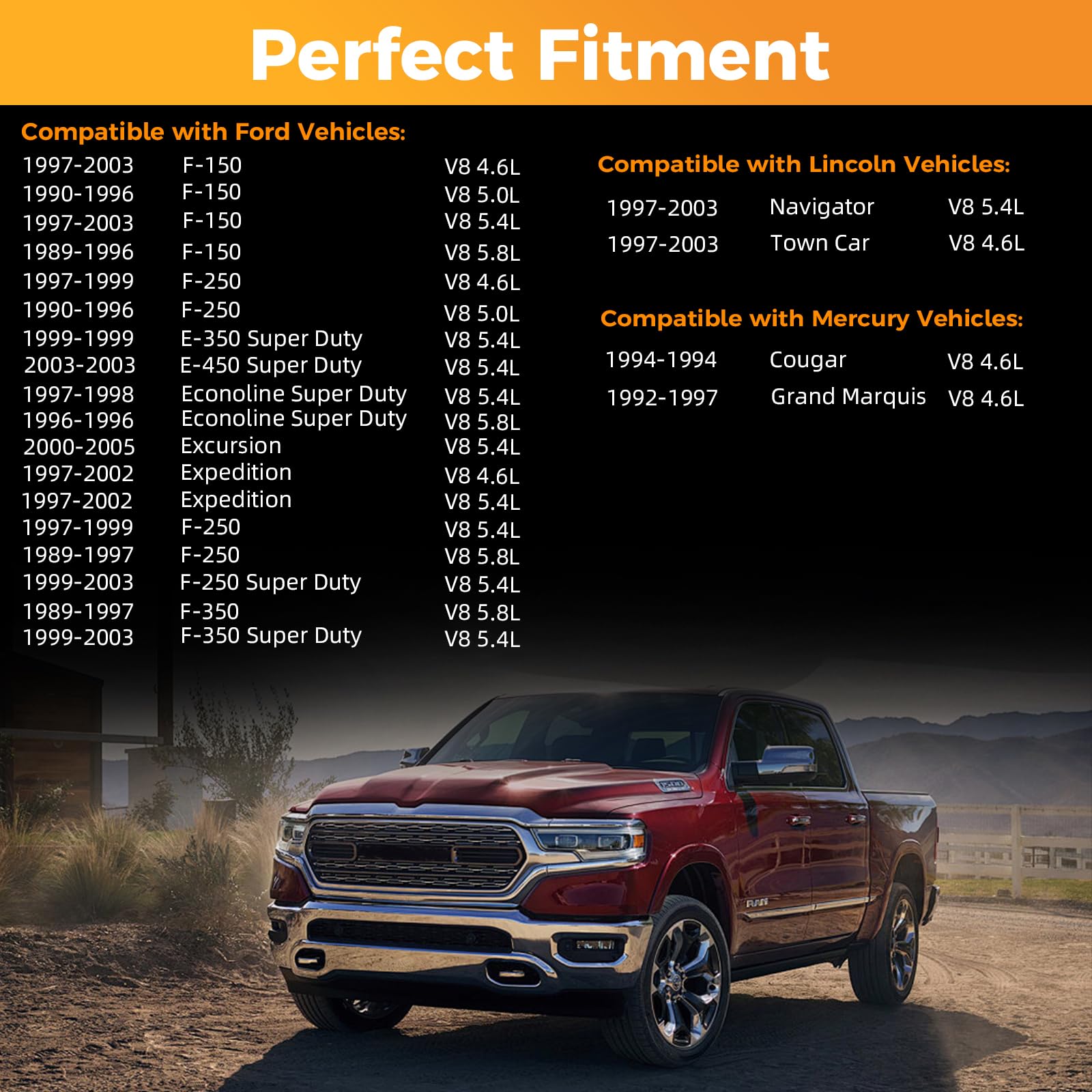 Apexdrive injectors pack for Ford compatibility, versatile across models.