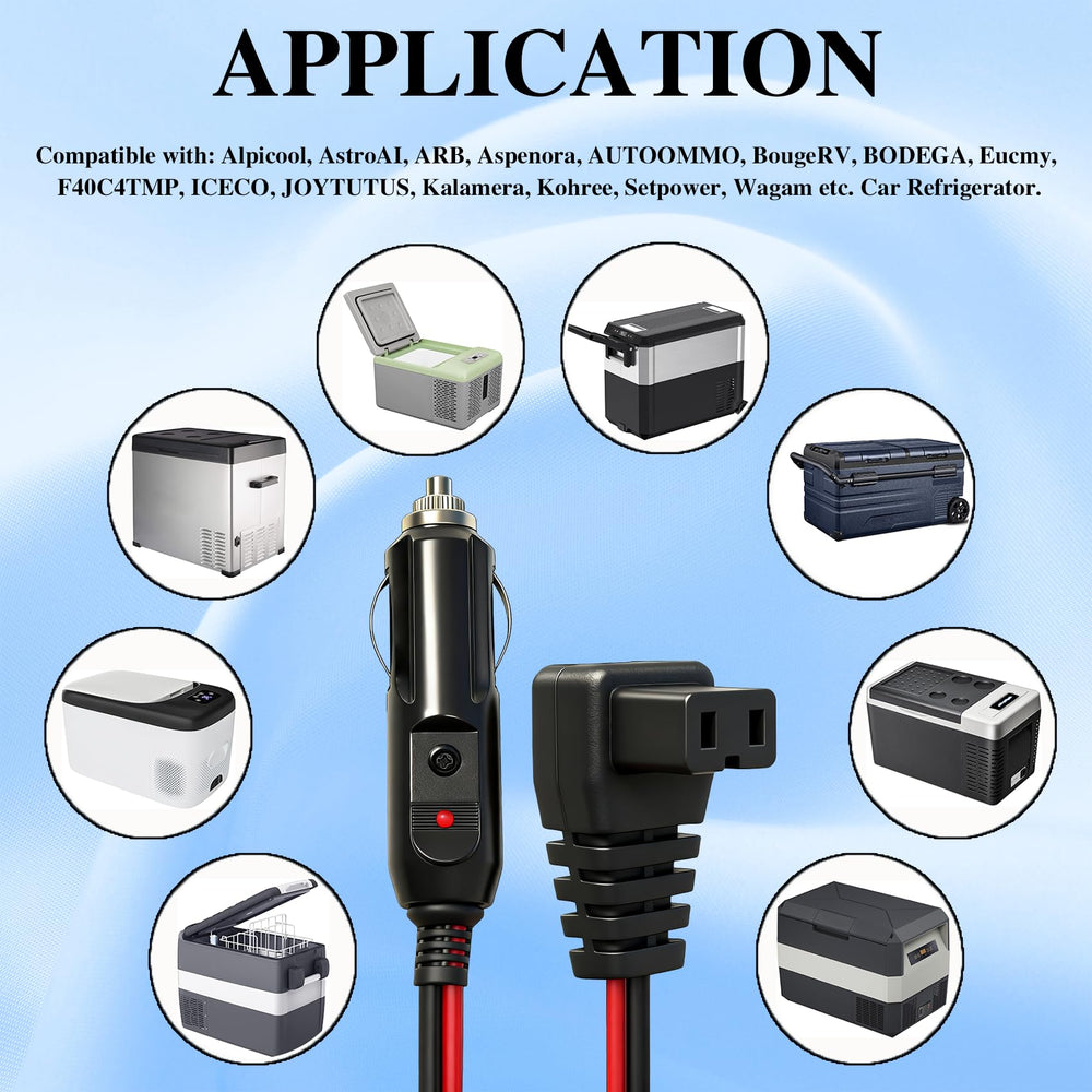ApexscnView durable black DC power cord for outdoor and road trips