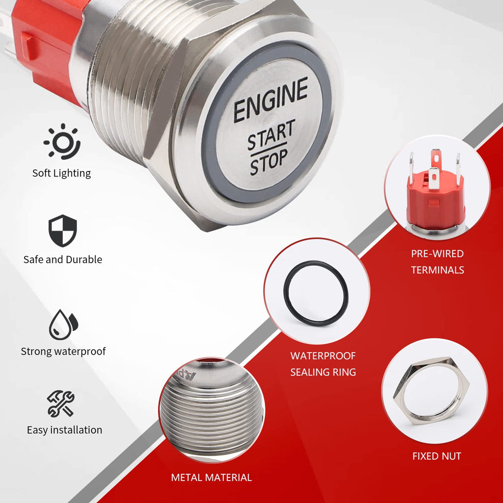 APIEELE push-start switch installed in dashboard for instant engine start.