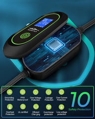 AplysiaTech charger LED display shows current rate, voltage, and time at a glance.