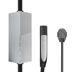 AplysiaTech Level 2 Tesla Charger front view shows compact, high-output charging up to 7.68 kW