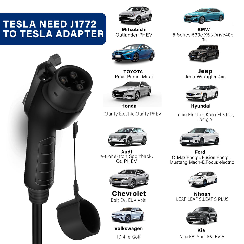 AplysiaTech EV charger with NEMA 6-20 adapter for 240V use