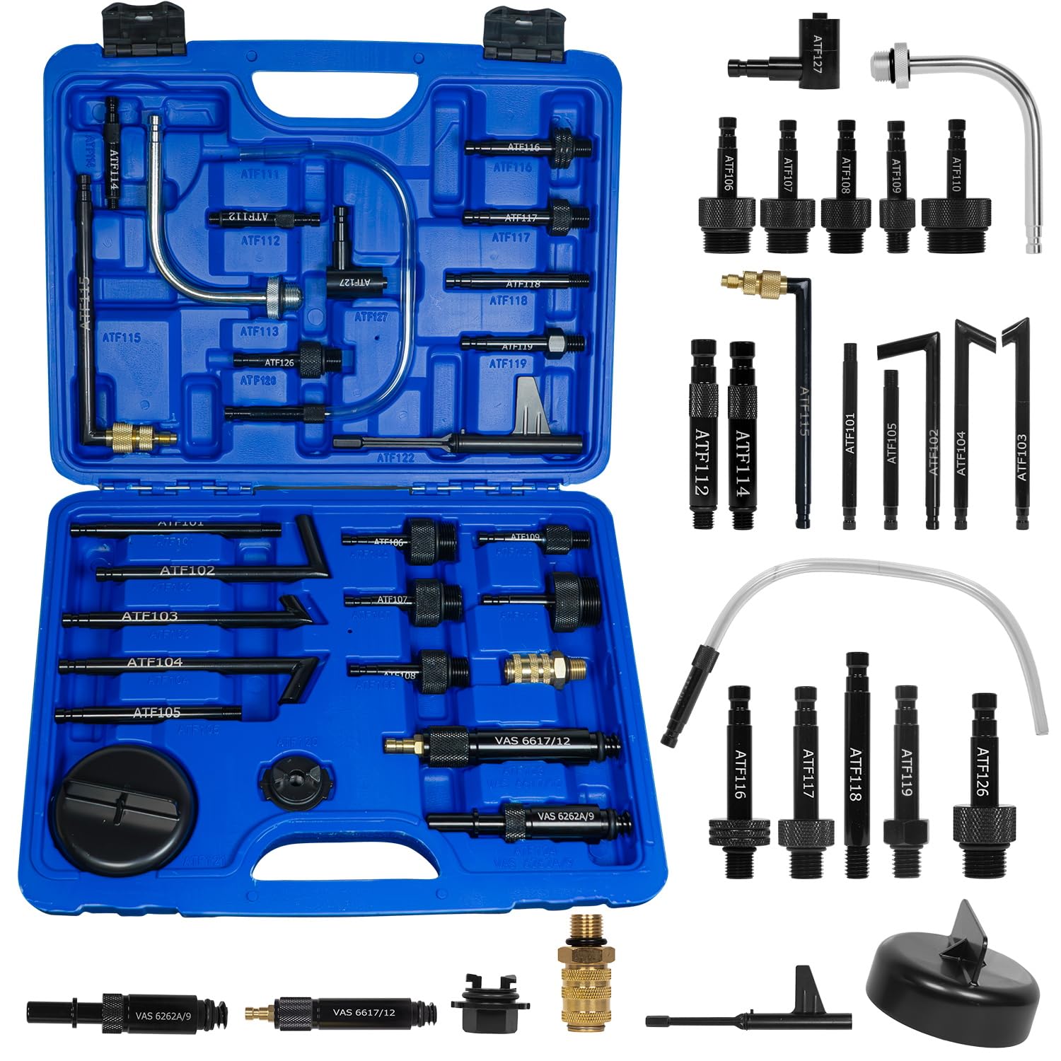 APOWFIX transmission fluid fill adapter kit 27pcs enables versatile vehicle compatibility and easy access to ports.