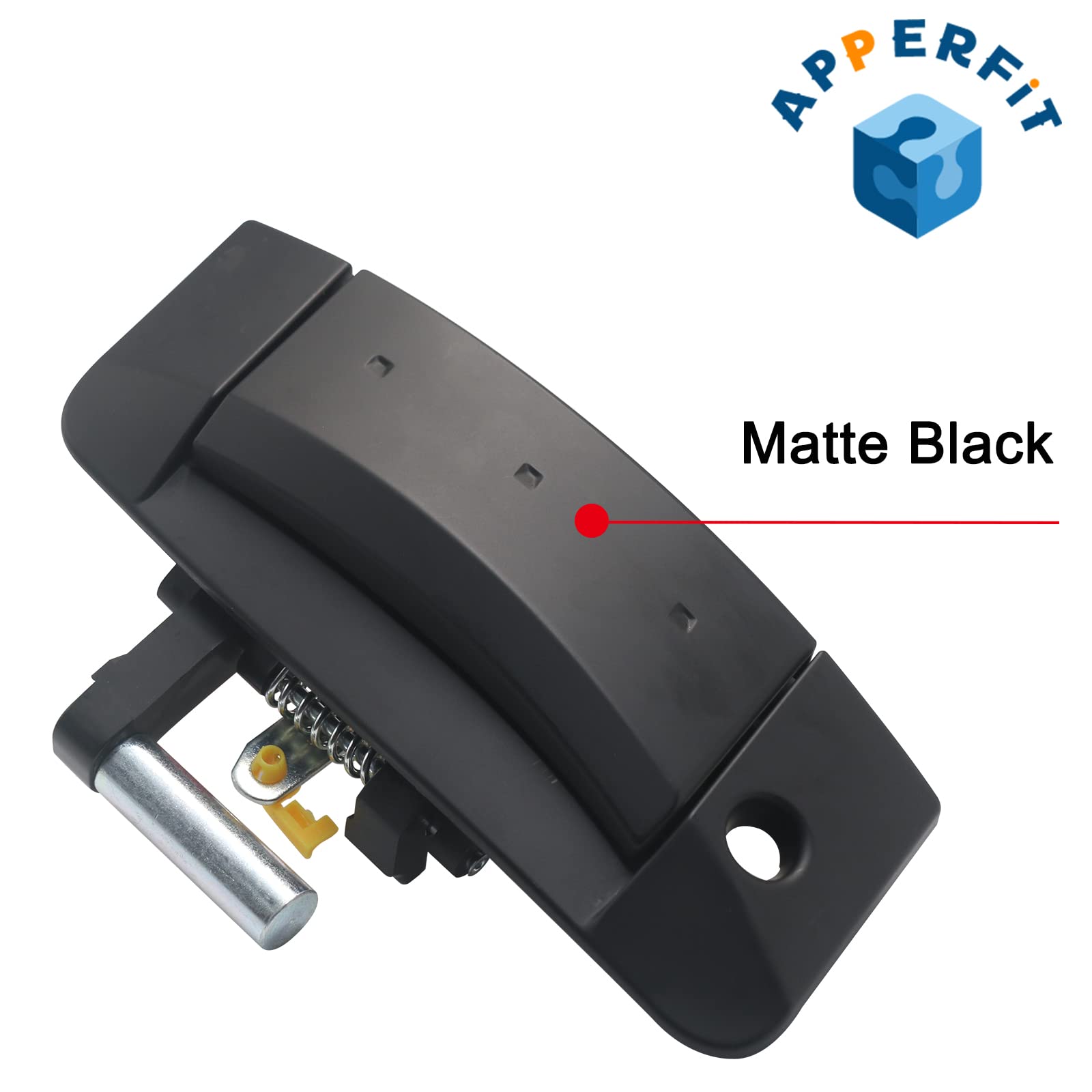 Close-up of APERFiT matte black exterior door handle finish