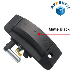Close-up of APERFiT matte black exterior door handle finish