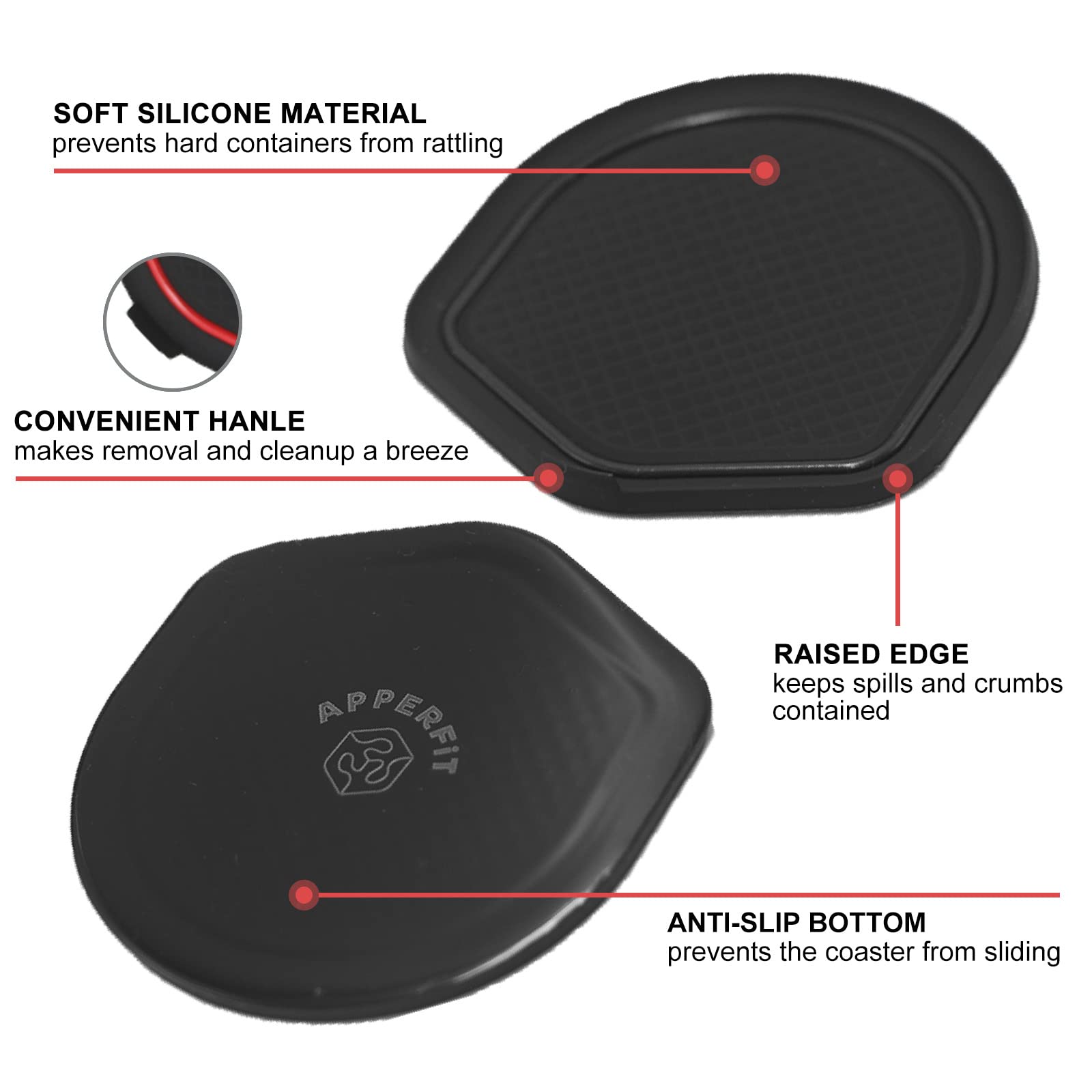 APPERFiT liner mat in black protects the console and eases cleaning.