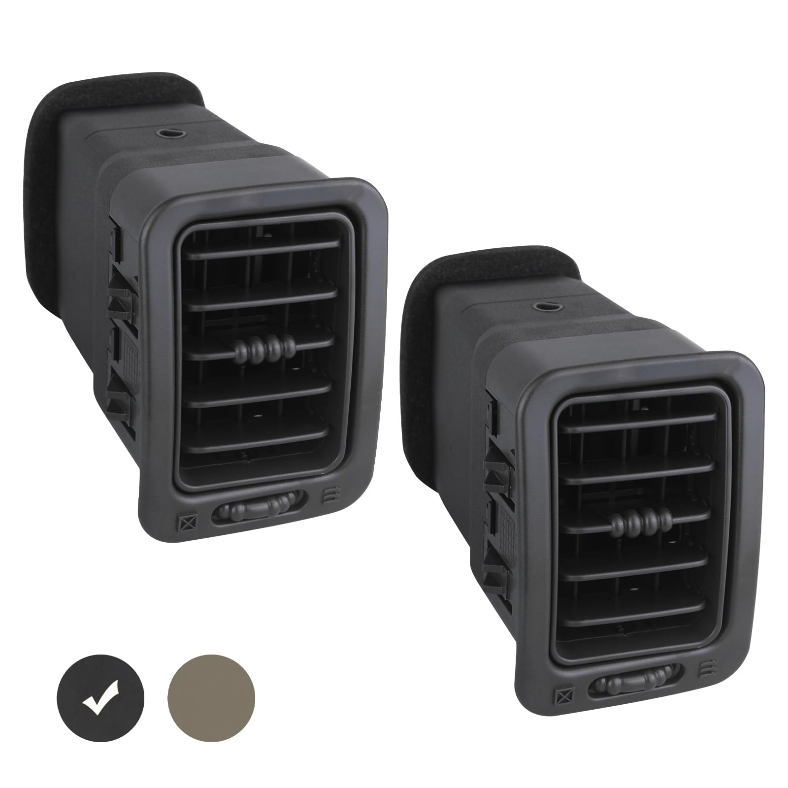 APPERFiT dash A/C vent passenger side, dark gray, precise OEM-like fit.