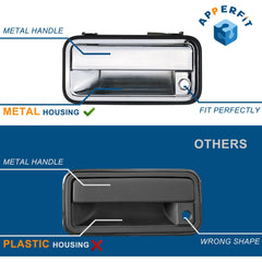 APPERFiT chrome exterior door handle for passenger side with chrome finish.