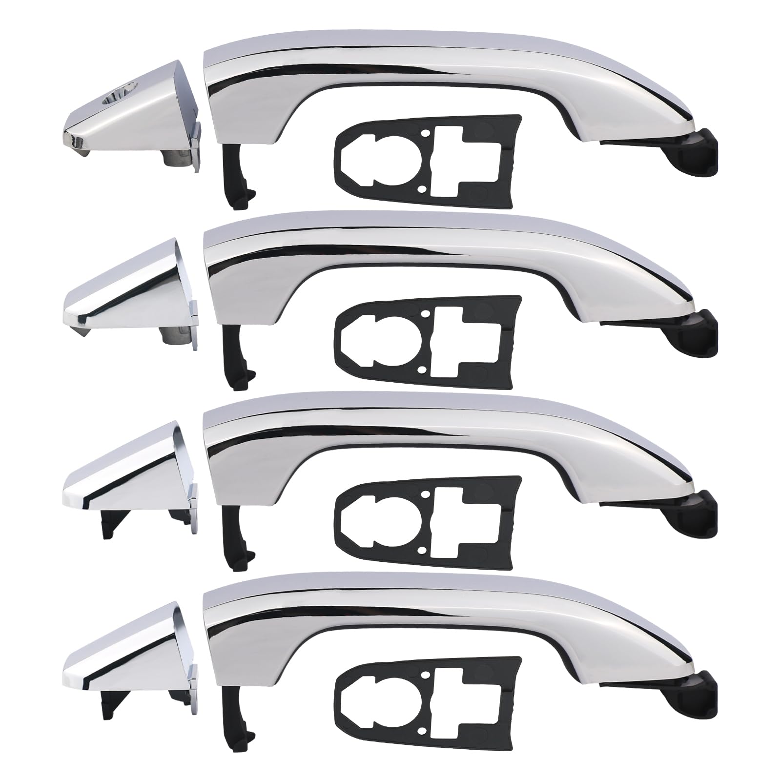 APPERFiT chrome door handle end caps for complete exterior kit and edge protection.