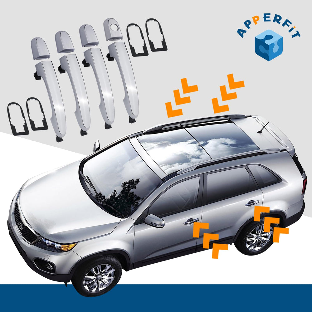 APPERFiT exterior chrome door handle for front right, weather-ready replacement.