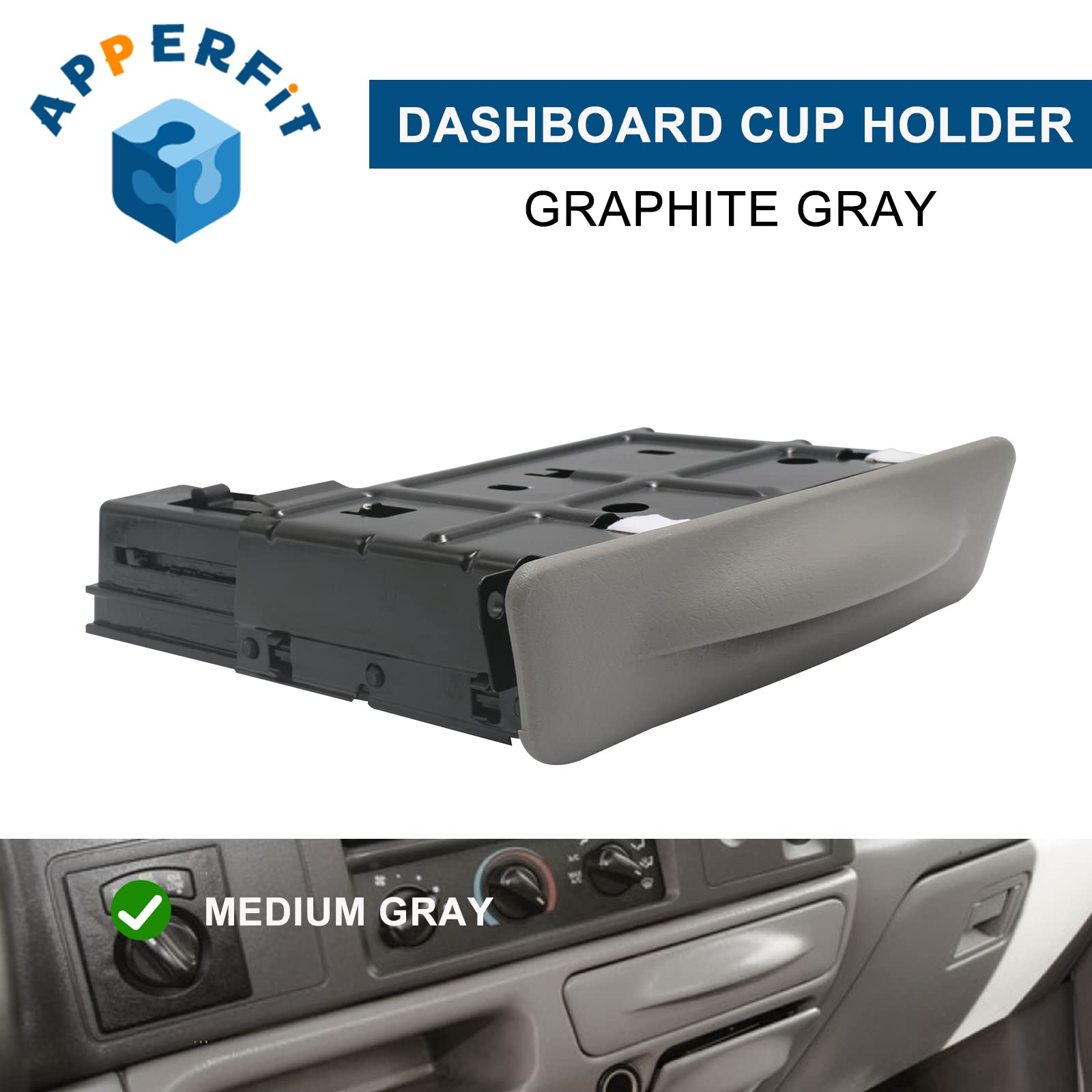 APPERFiT ford truck cupholder two-size design for different drink sizes.
