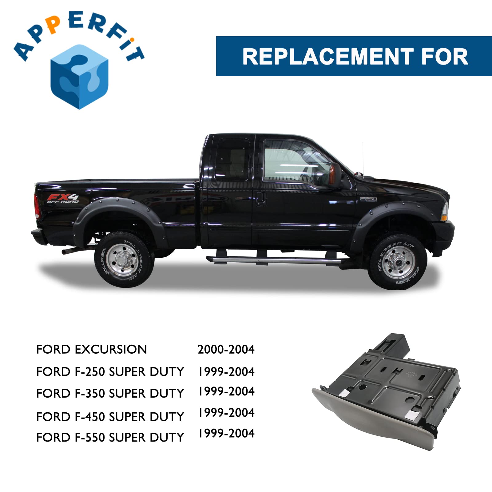 APPERFiT front dash cupholder replacement plate blends with dashboard aesthetics.