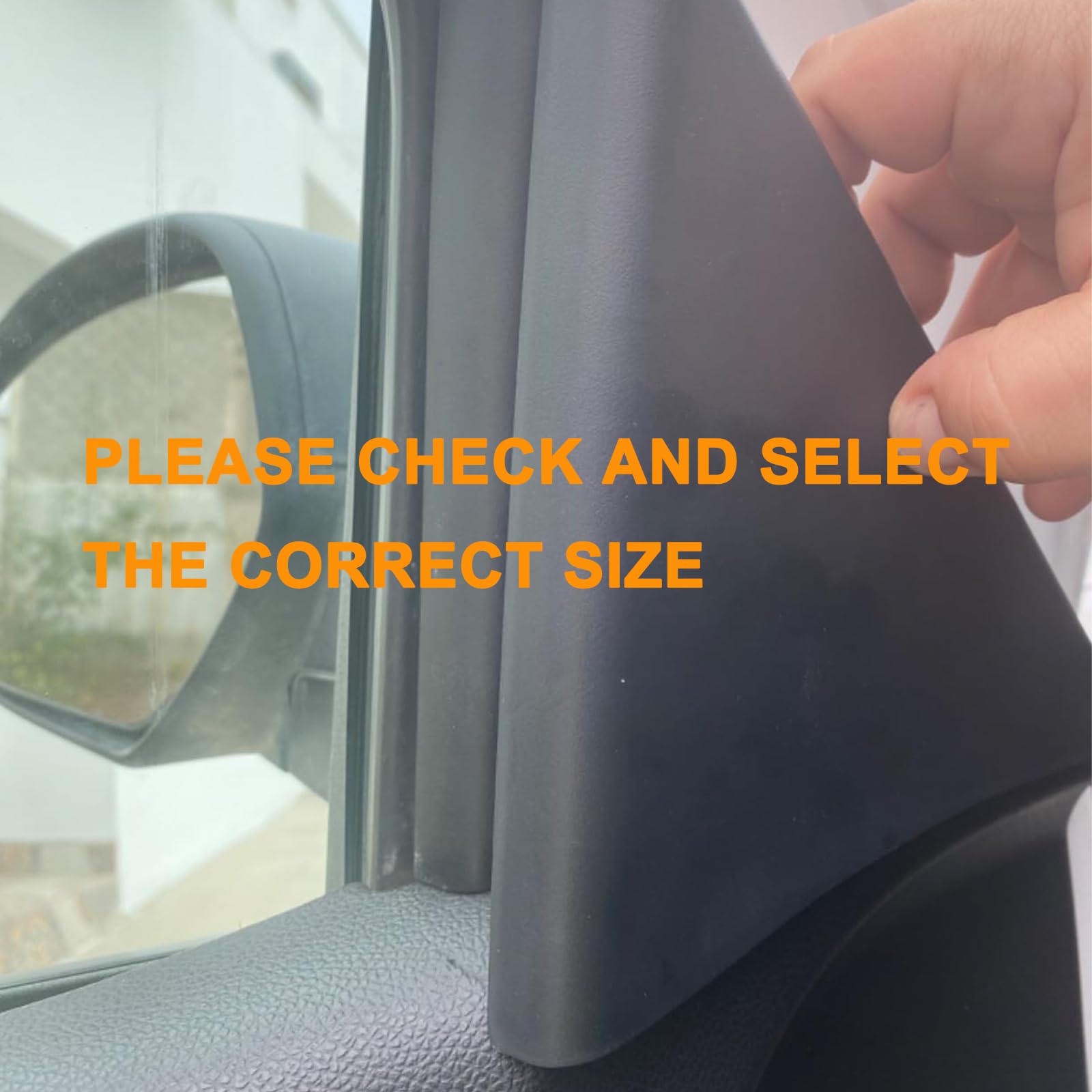 APPERFiT front door upper trim panel closeup shows black finish and precise fit