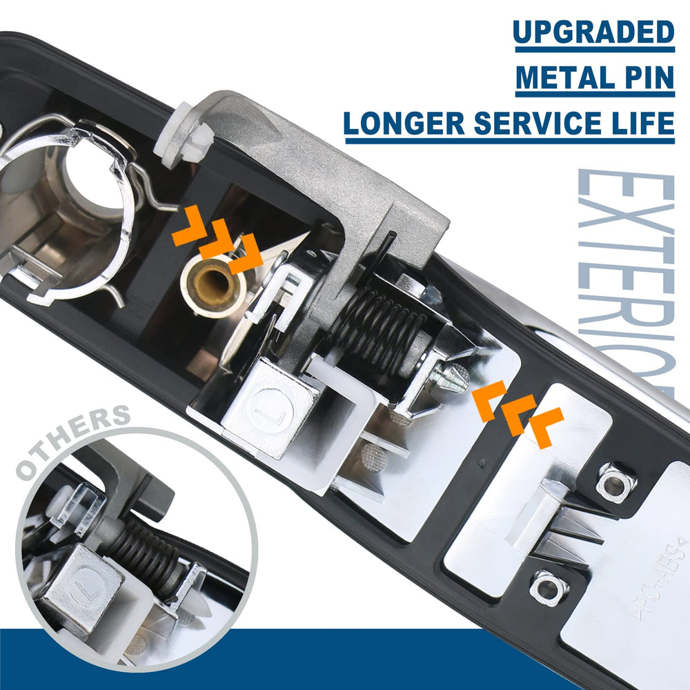 APPERFiT front passenger chrome door handle for Silverado, easy swap improves curb appeal.