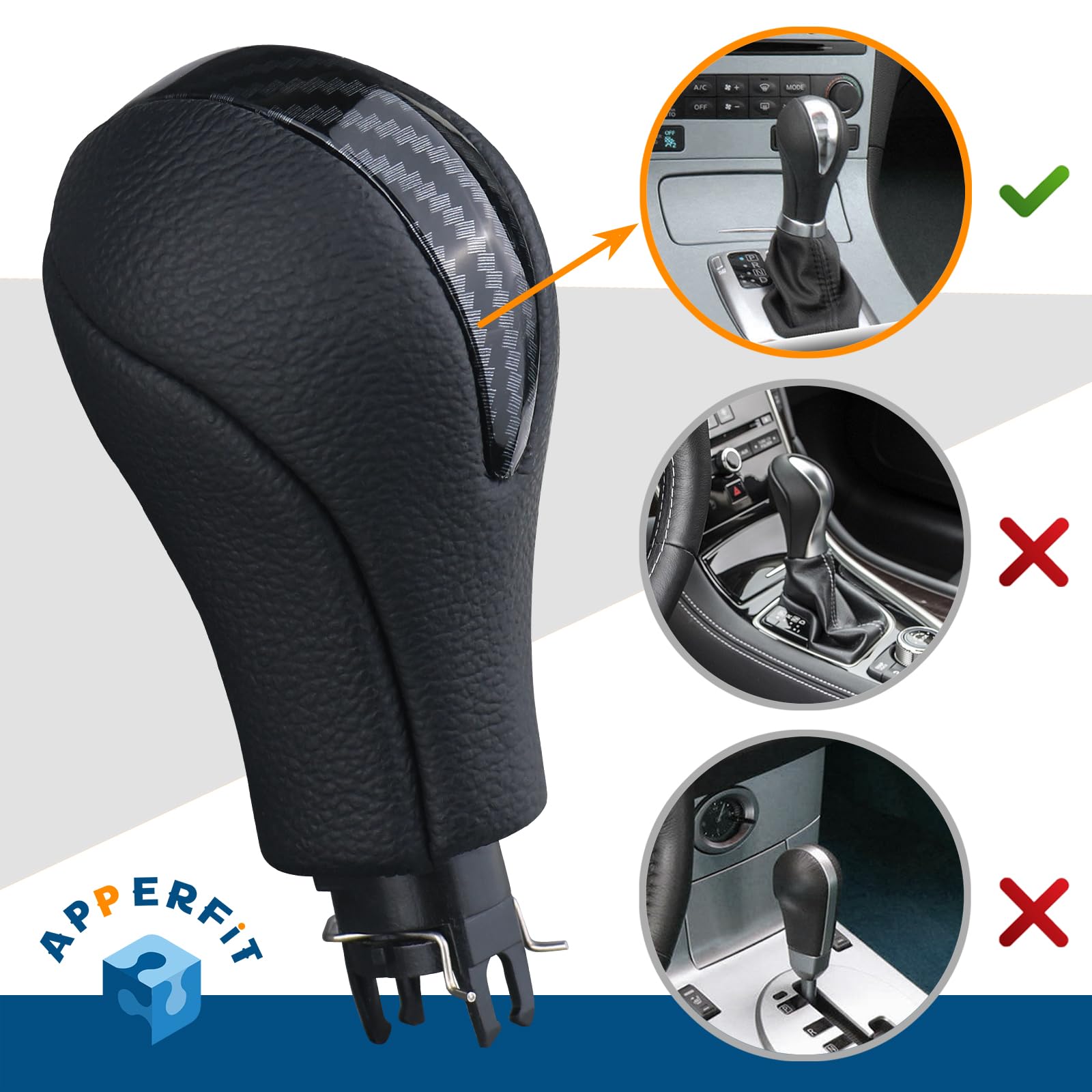 APPERFiT gear shift knob installed in Infiniti EX35 shows precise OEM-like fit
