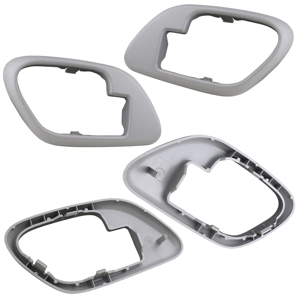 Close-up of APPERFiT gray door handle bezel showing durable finish