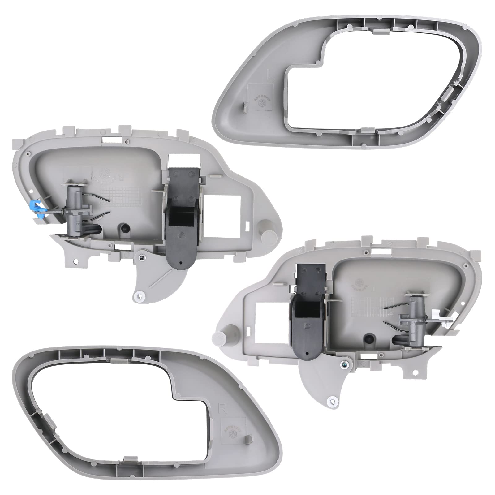 GRAY APPERFiT bezel kit for interior door handle, driver-side front view