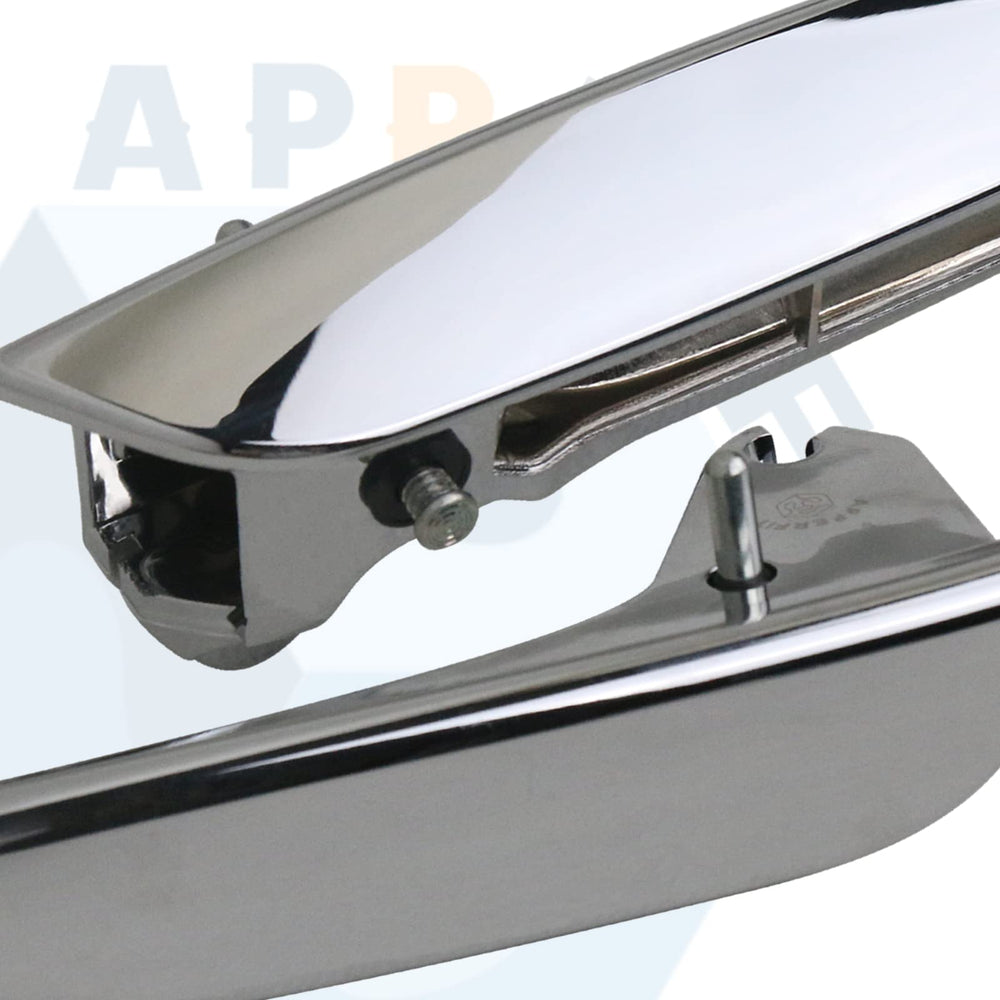 Close-up of APPERFiT chrome interior door handle lever finish
