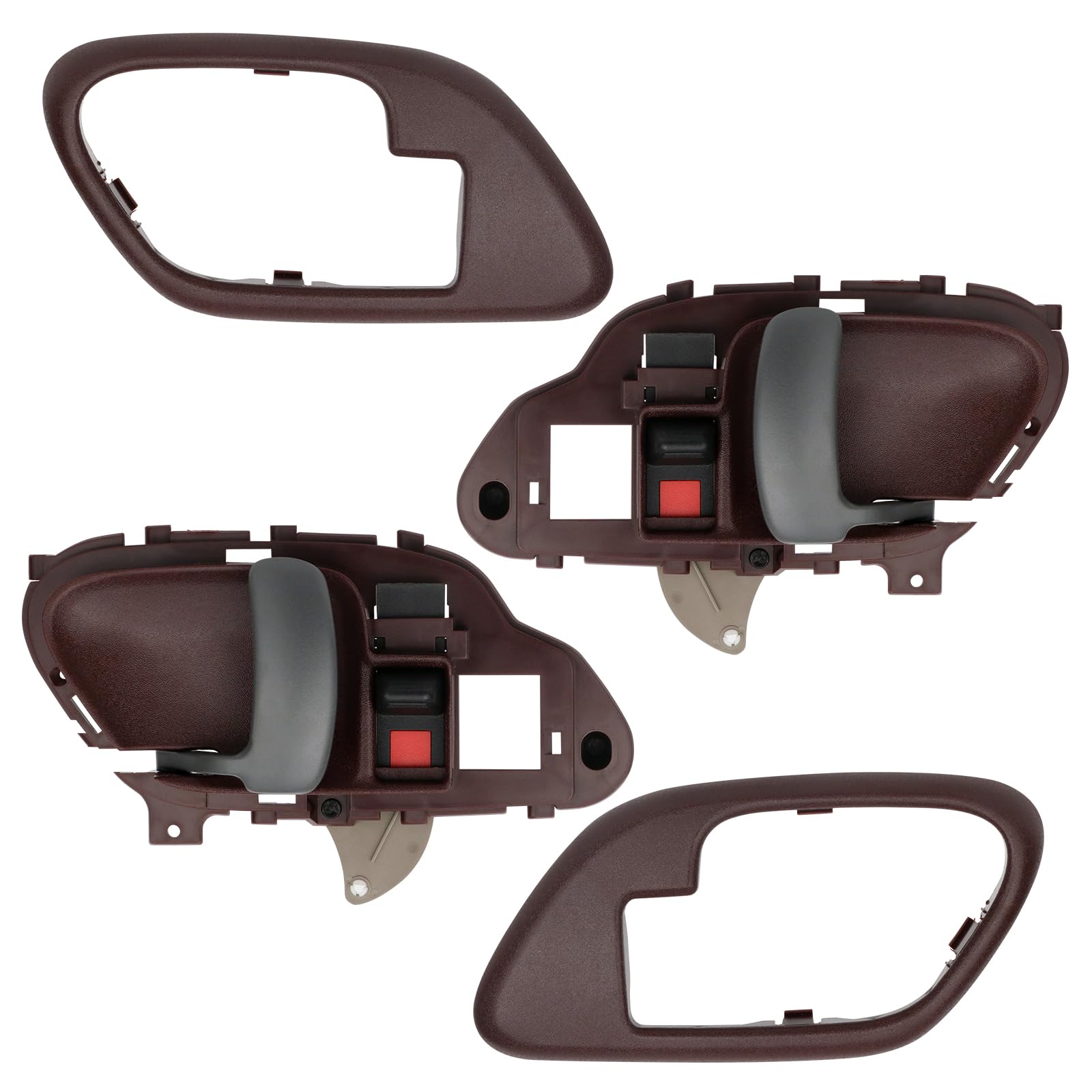 APPERFiT red interior door handle with bezel kit for the driver side, smooth operation.