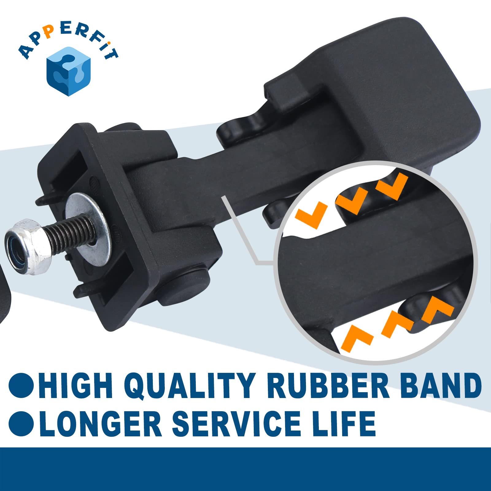 Jeep Wrangler JK/JKU front hood clip by APPERFiT ensures precise fit.