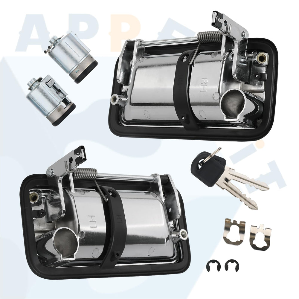 APPERFiT metal door handle assembly kit highlighting durable all-metal construction.