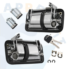 APPERFiT metal door handle assembly kit highlighting durable all-metal construction.