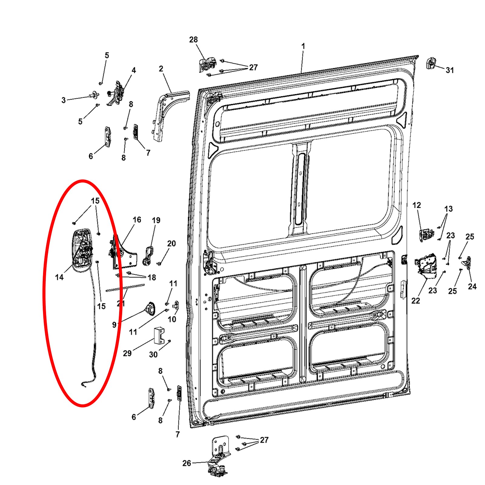 APPERFiT rear sliding door cables kit for ProMaster; restores smooth door action.
