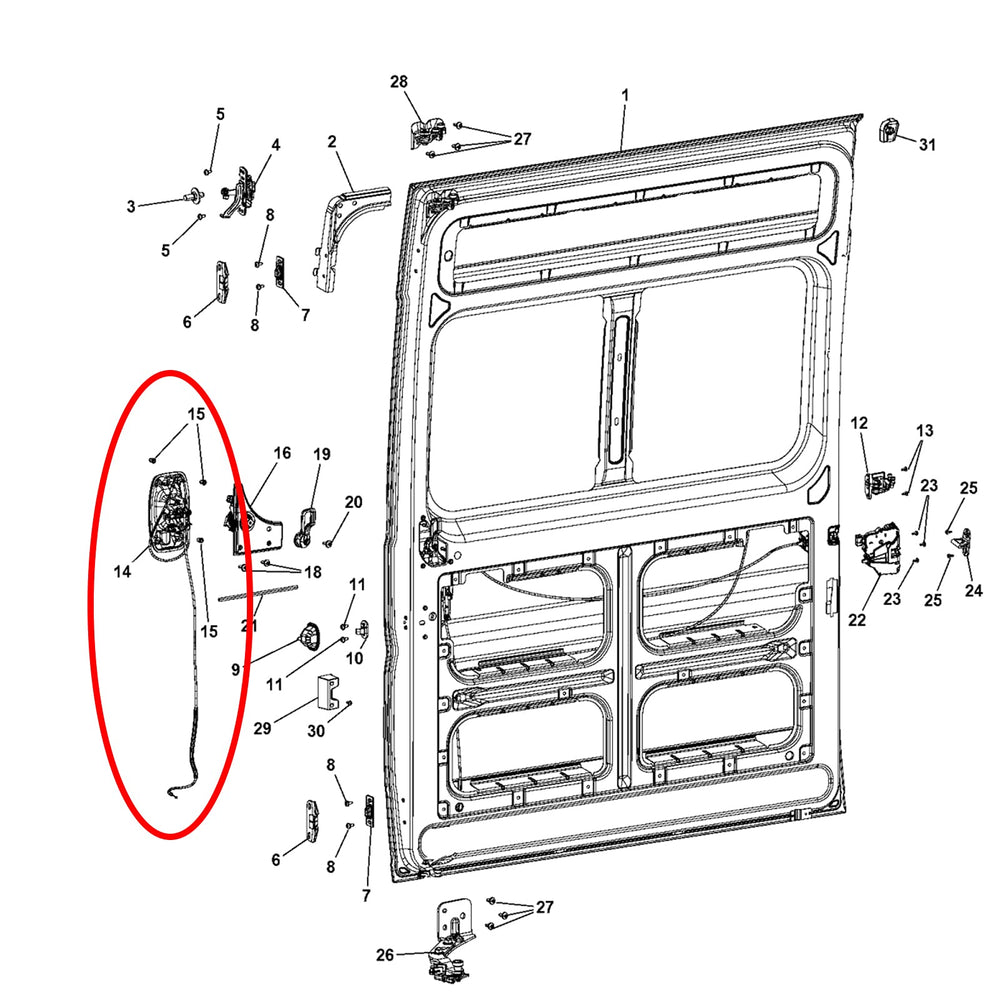 APPERFiT rear sliding door cables kit for ProMaster; restores smooth door action.