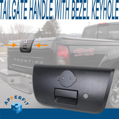 APPERFiT textured black tailgate handle for Frontier 2001-2004 blends with factory styling.