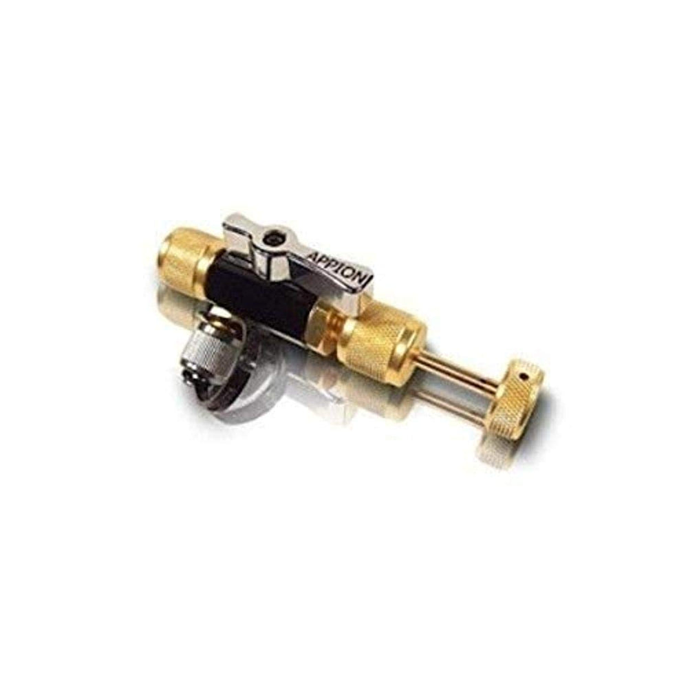 Appion MegaFlow vacuum-rated valve core removal tool demonstrating full-flow capability