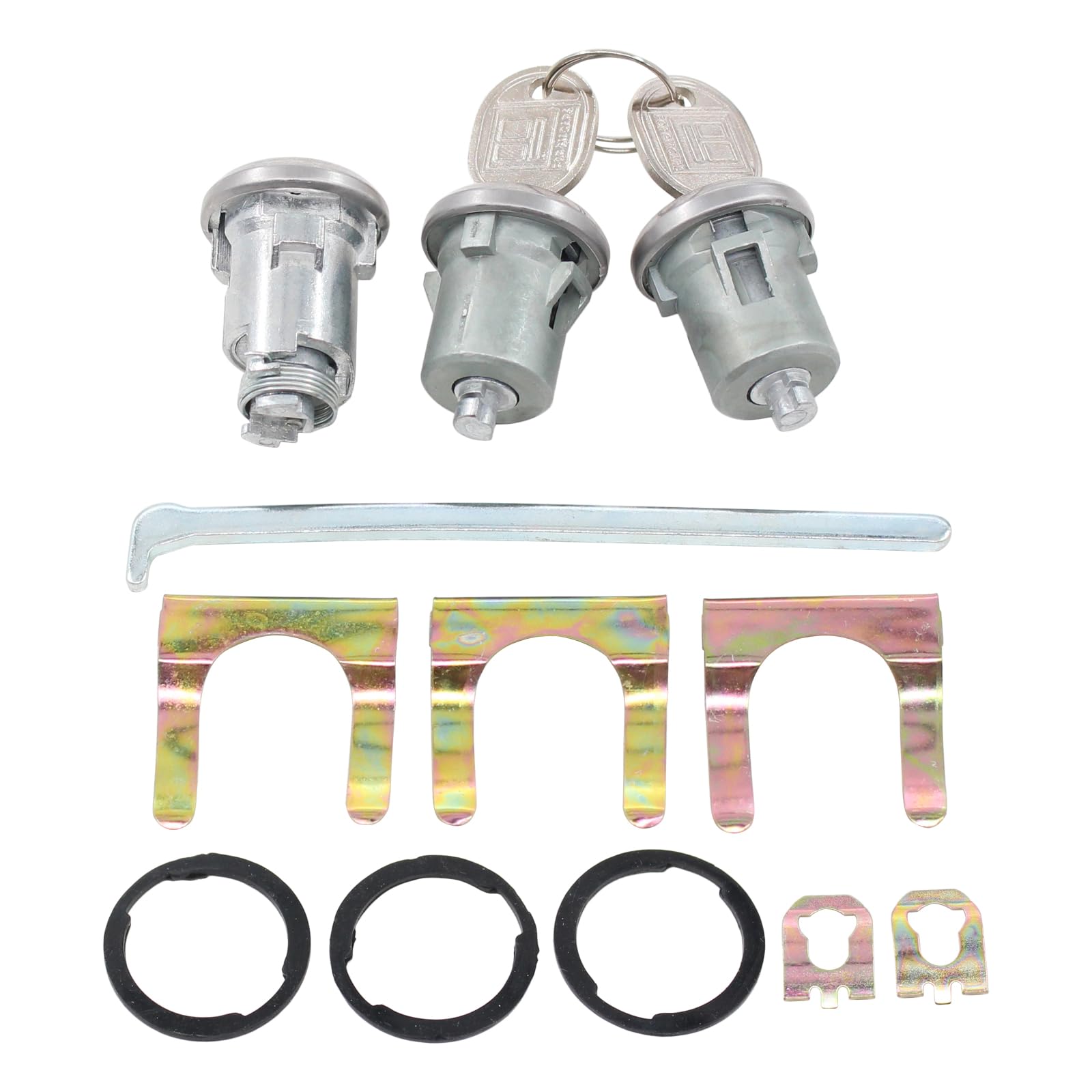 ApplianPar door lock cylinder set package view for easy replacement in classic GM cars.