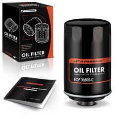 A-Premium 10K Miles Spin-On Oil Filter close-up showing sturdy housing for filtration.