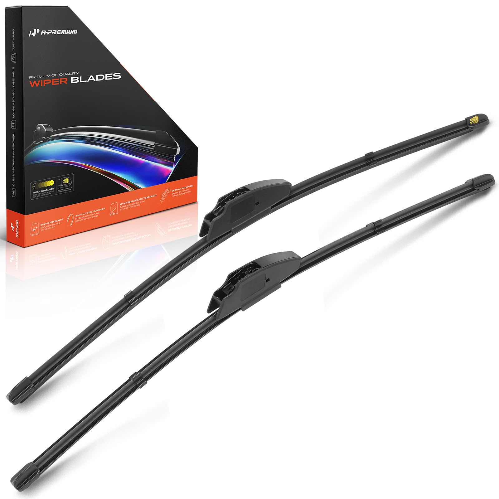 A-Premium 20-inch wiper blades with hook connector for Dodge Ram, reliable rain visibility.