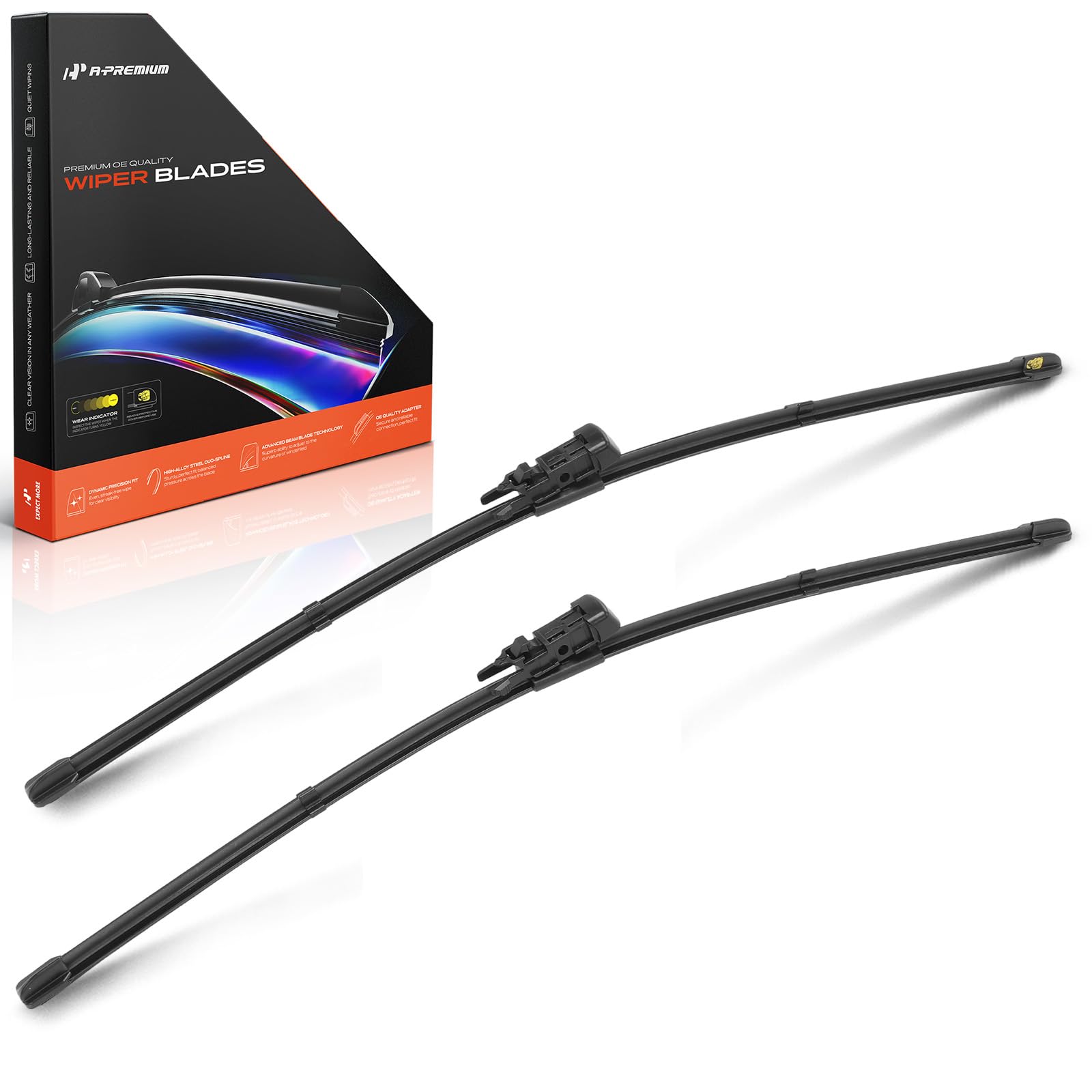 A-Premium APWB134 left 22-inch wiper blade for large windshields with improved visibility