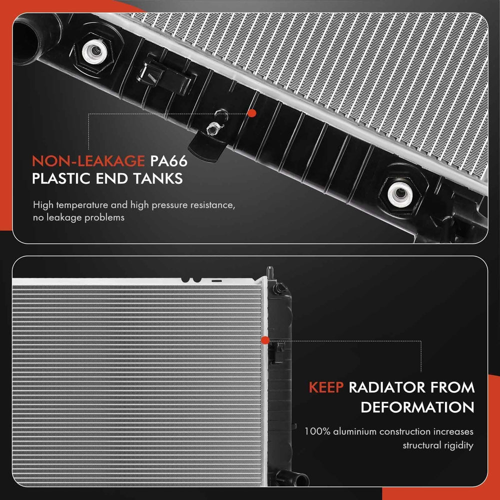 A-Premium 34-inch radiator inlet and outlet diameters shown for hose matching