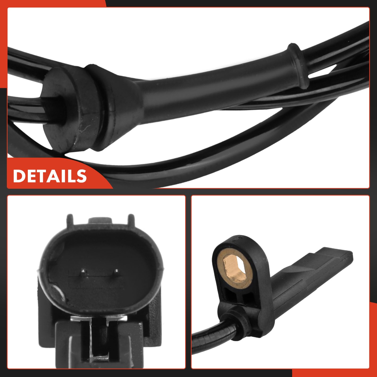 Close-up of A-Premium ABS sensor connectors and wiring for easy plug-and-play.