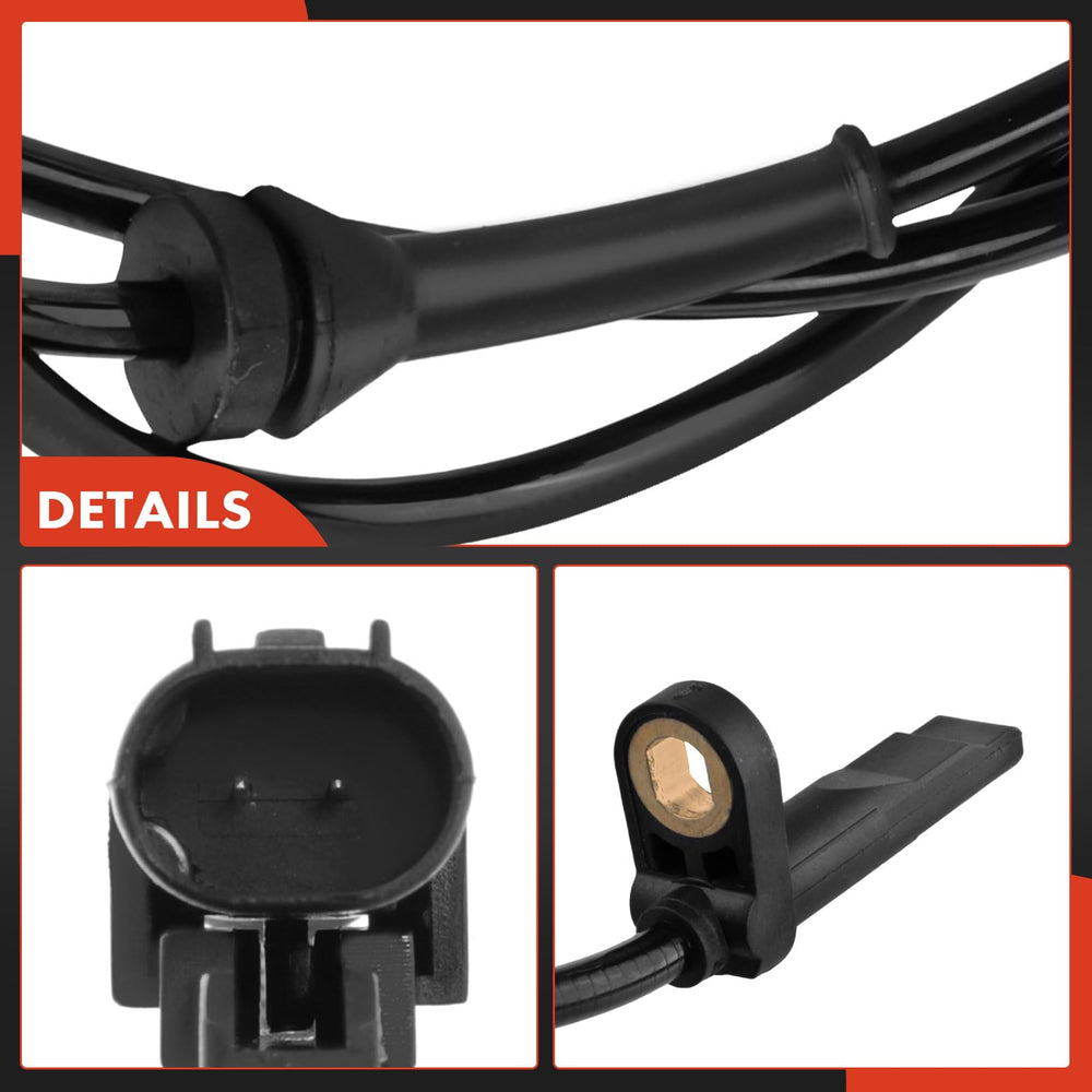Close-up of A-Premium ABS sensor connectors and wiring for easy plug-and-play.