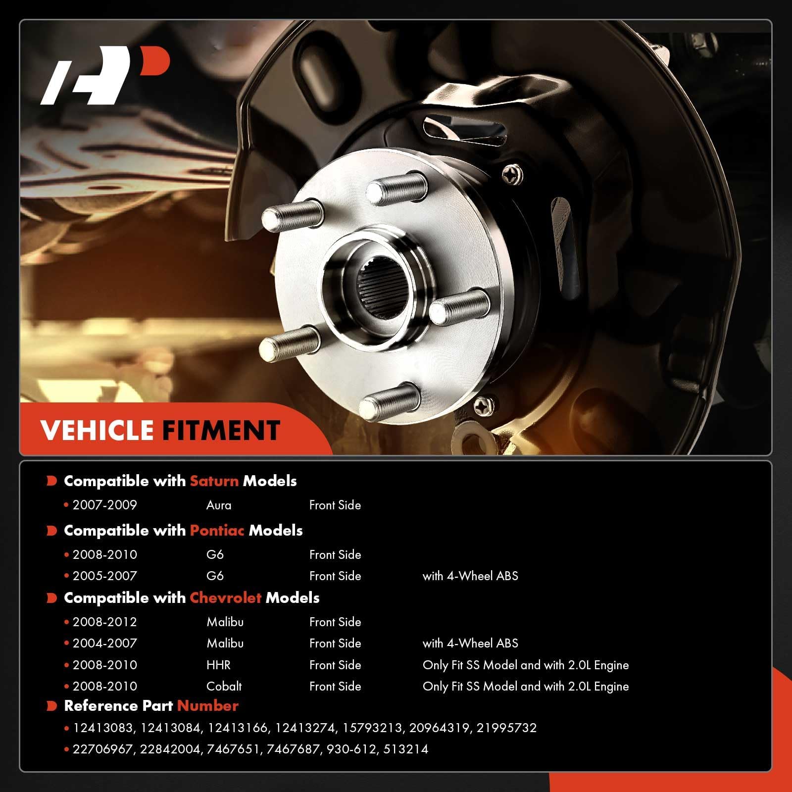 A-Premium ABS sensor-equipped hub provides accurate data for safer braking.