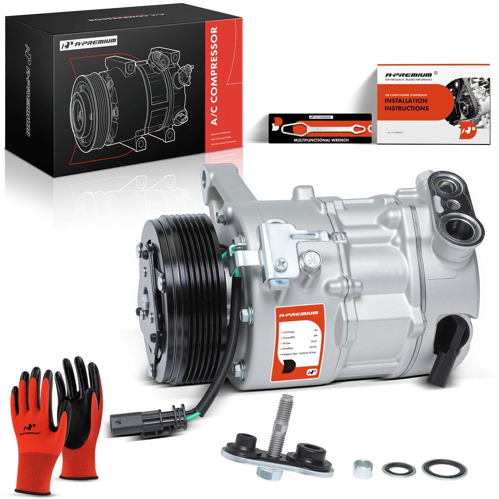 A-Premium AC compressor clutch close-up shows durable clutch for reliable cooling.