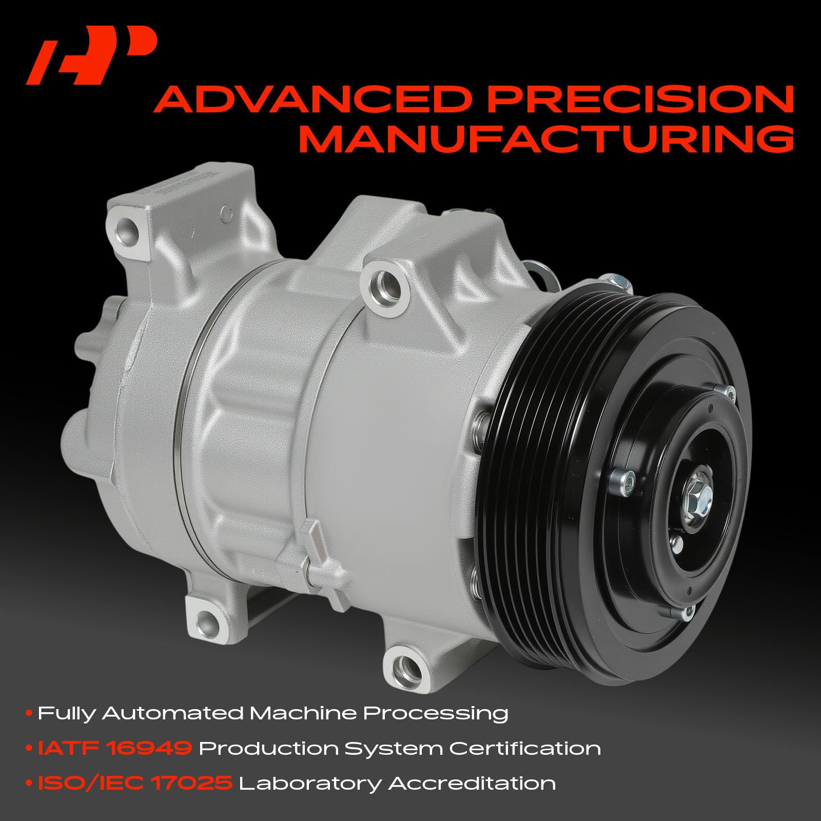 A-Premium AC compressor with 100 ml PAG46 oil prefill for ready-to-install performance.