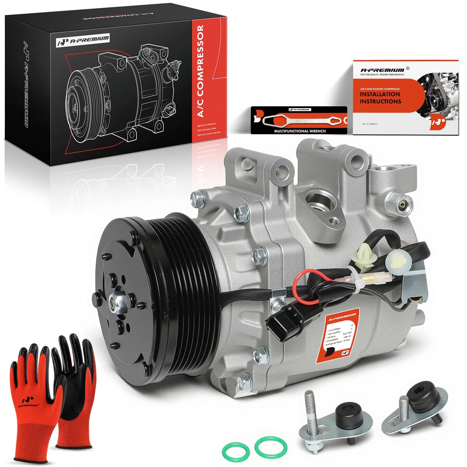A-Premium AC compressor with clutch for Honda Civic fits 2006-2011.
