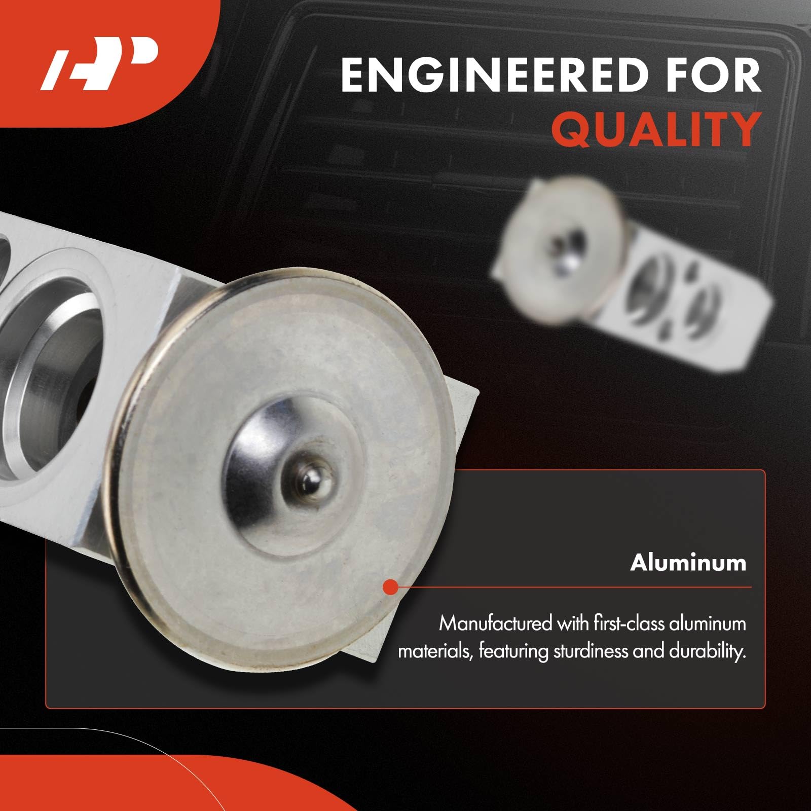 A-Premium AC expansion valve for NV2500, front view, front-side fitment