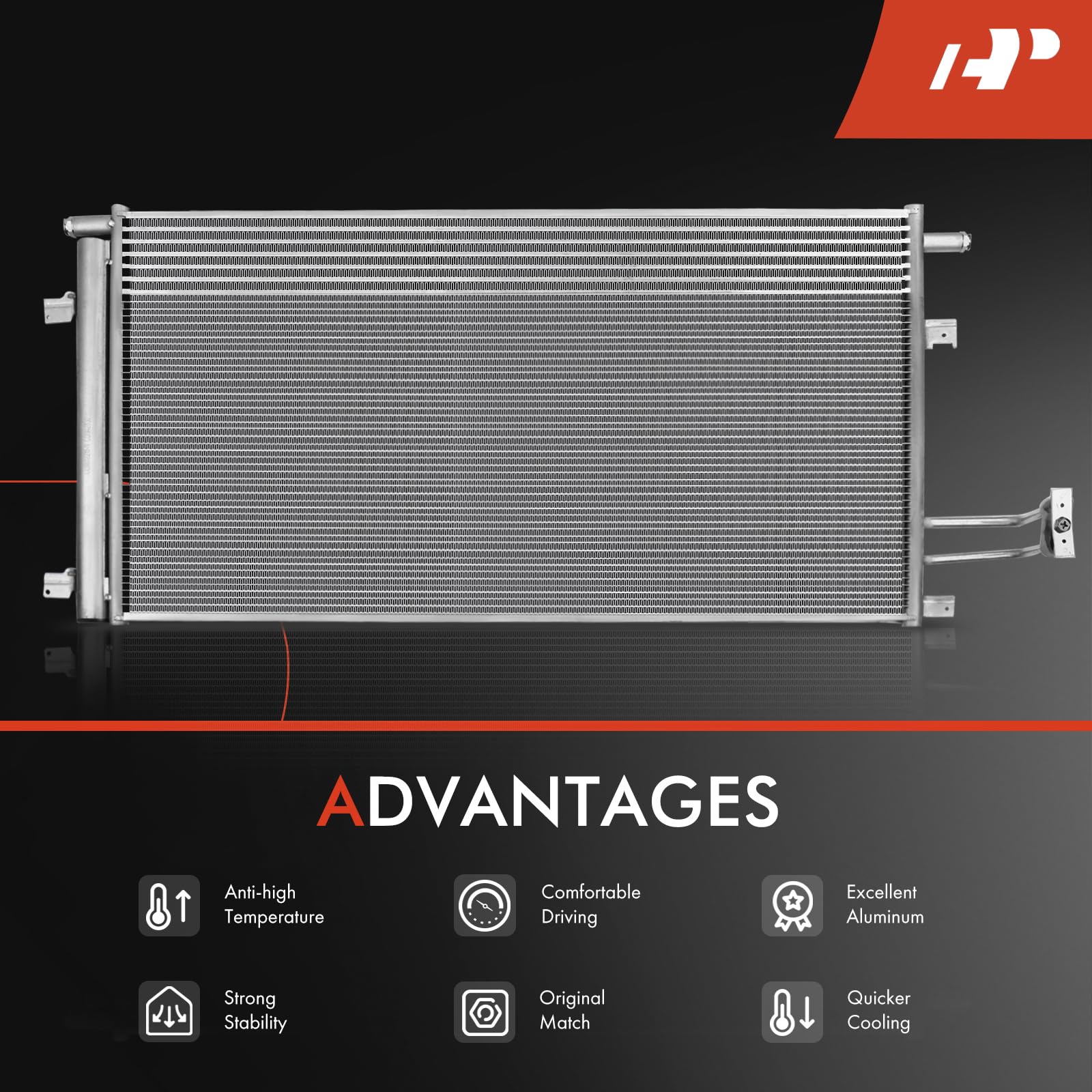 A-Premium air condenser mounted on Silverado 1500 illustrating direct fit