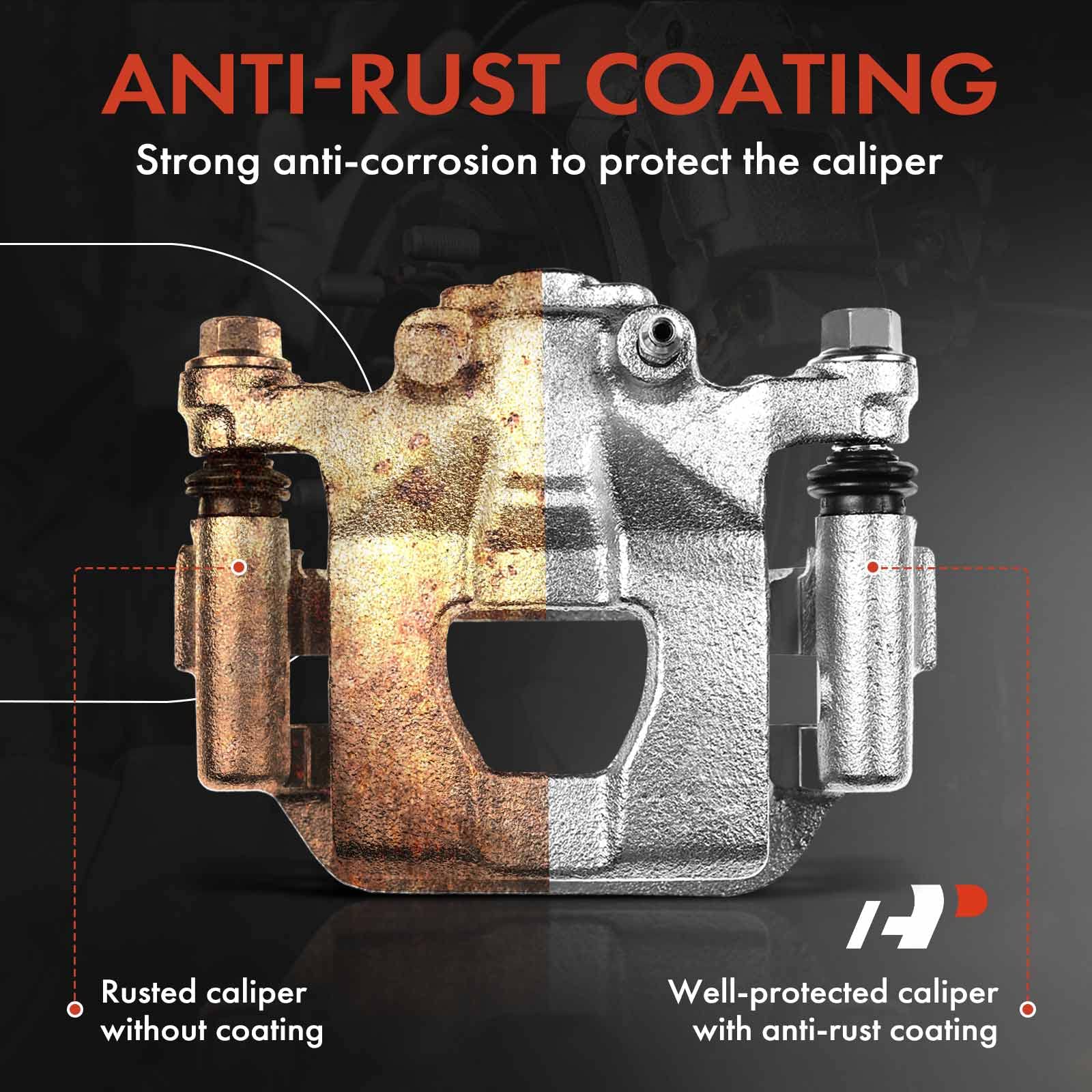 A-Premium anti-rust coating on caliper surface for longevity