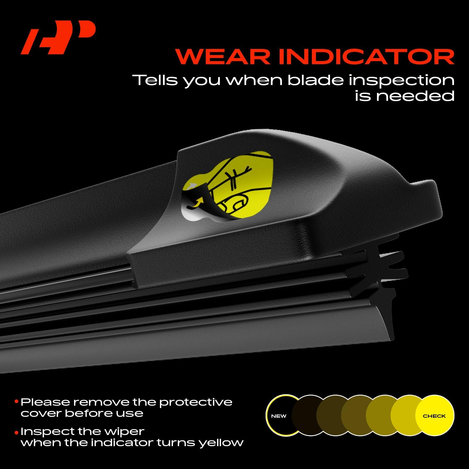 Dual spring steel structure maintains even pressure across curved glass for consistent wiping