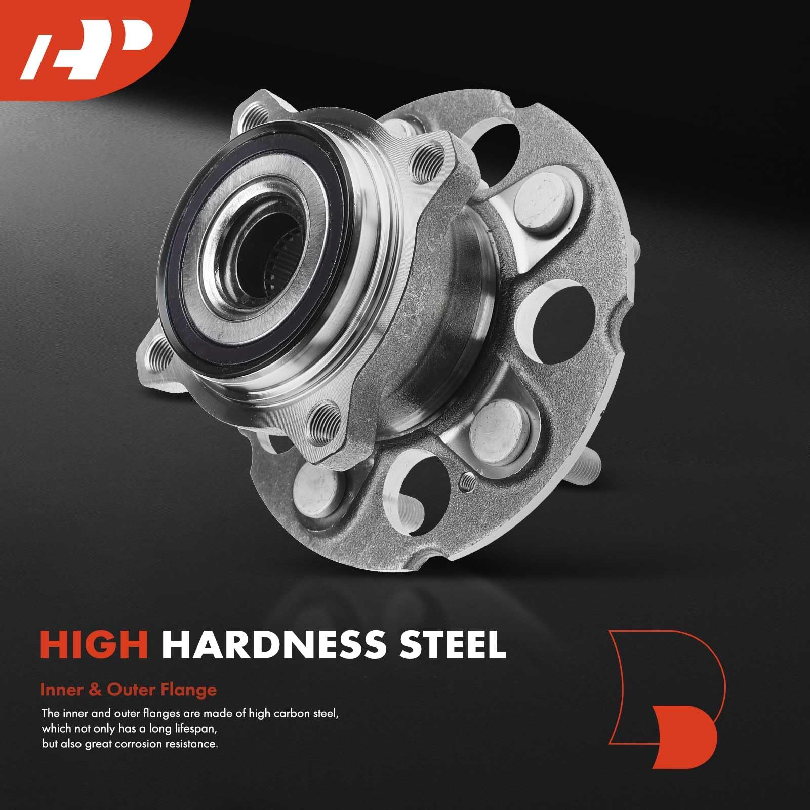 Bearing cage and seals included in the A-Premium hub kit extend life.
