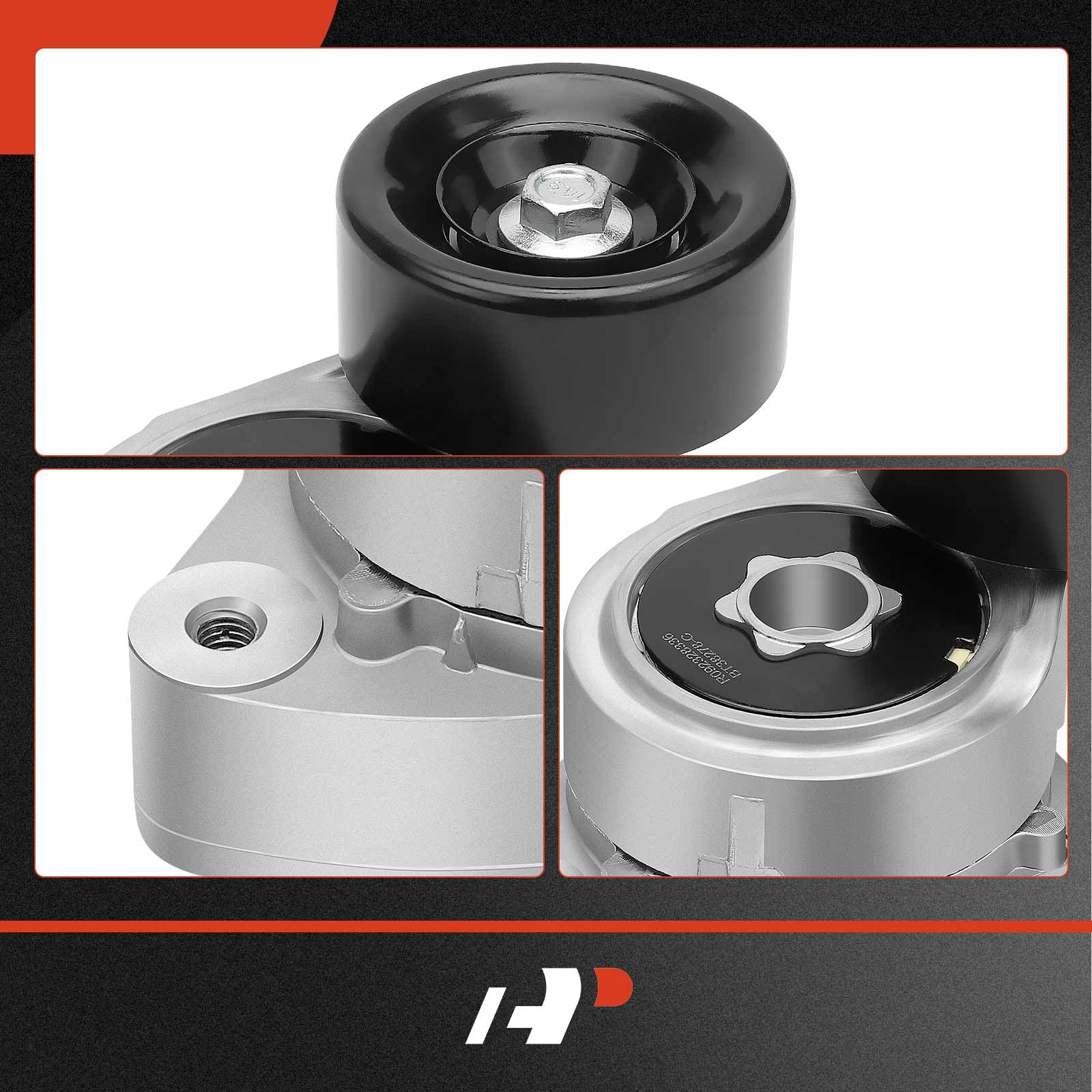 A-Premium belt tensioner assembly with pulley for Acura RDX aids smooth rotation
