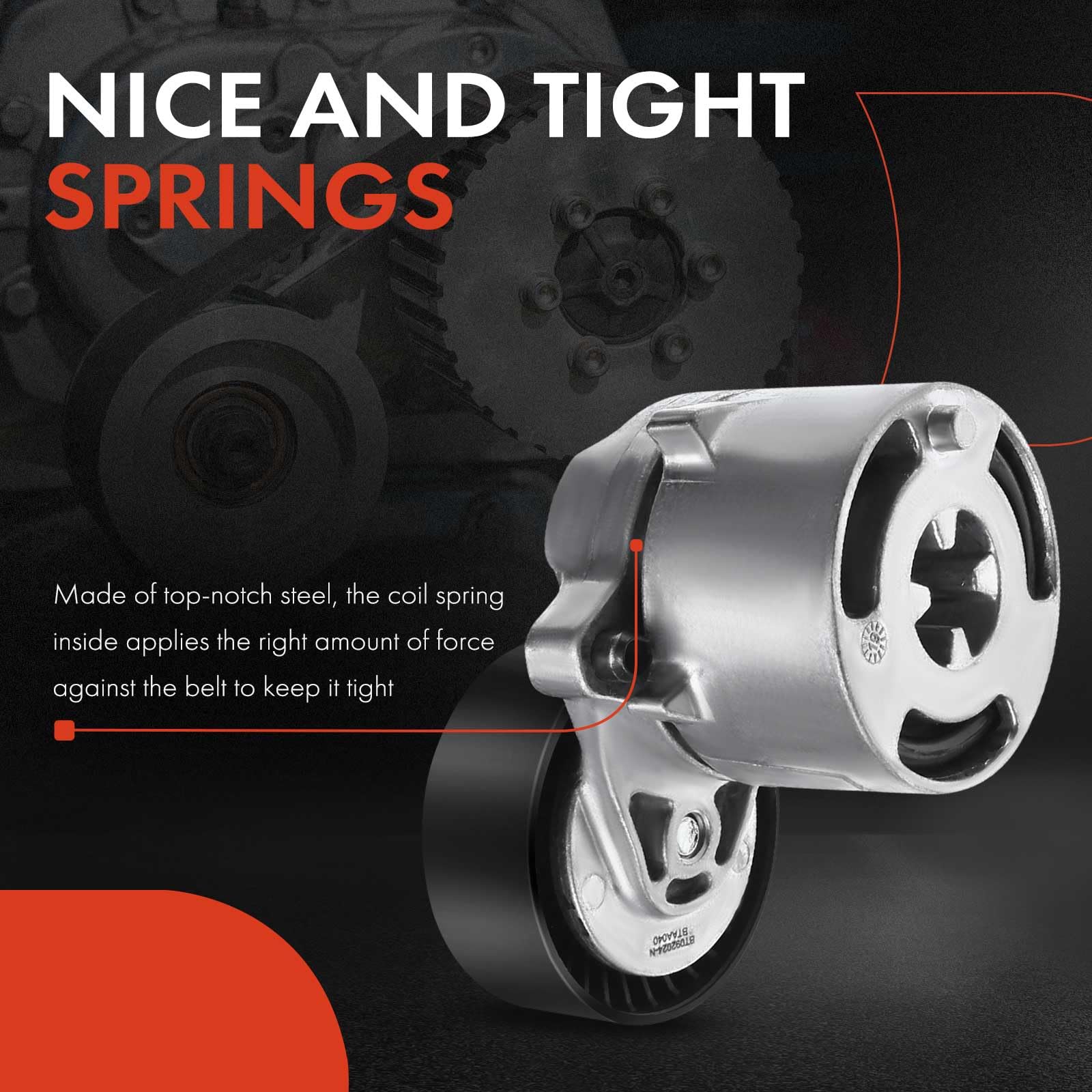 A-Premium belt tensioner assembly for Subaru XV Crosstrek, compact design supports smooth belt movement.