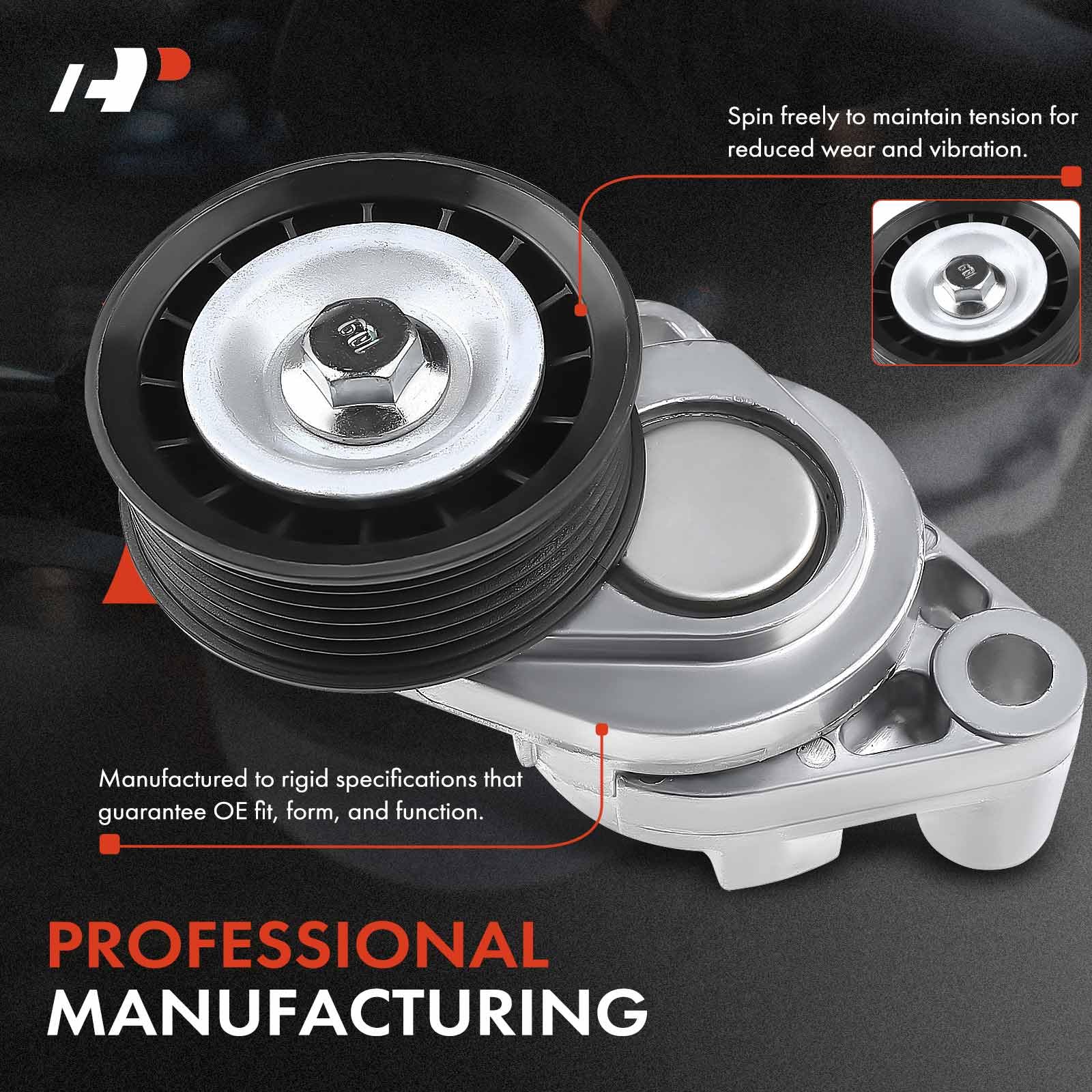 A-Premium belt tensioner pulley with 70 mm diameter for V8 engines